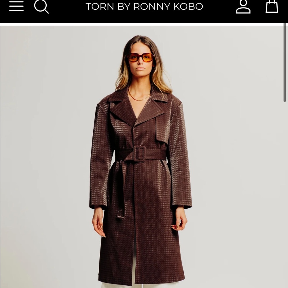 Torn by Ronny Kobo Chocolate Trench Coat